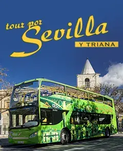 Bus turístico verde en Sevilla 